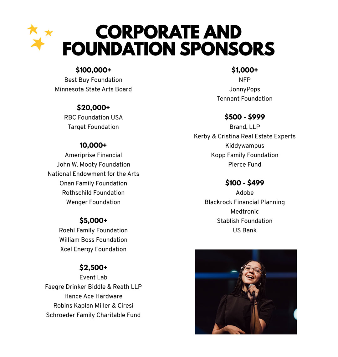 Corporate and Foundation Sponsors