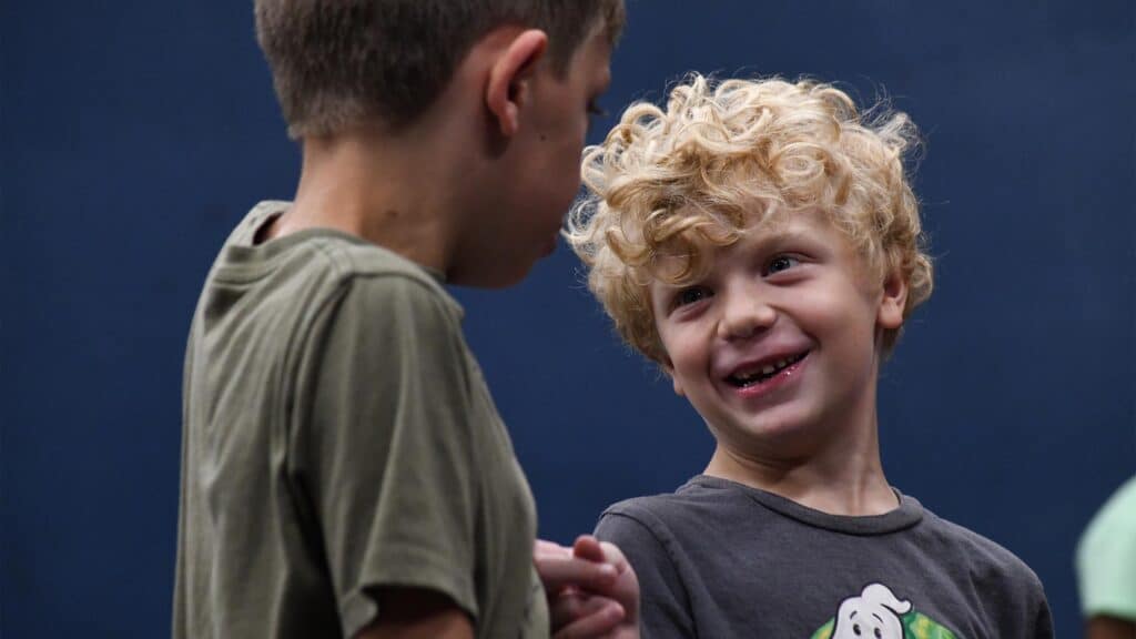 young kids at a Stages Theatre Company workshop