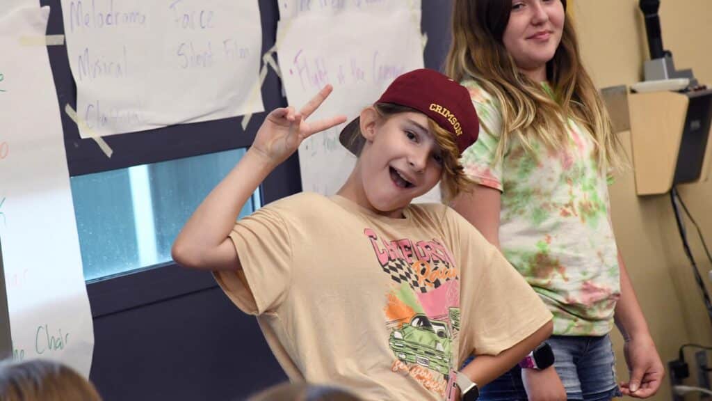 young kids at a Stages Theatre Company workshop