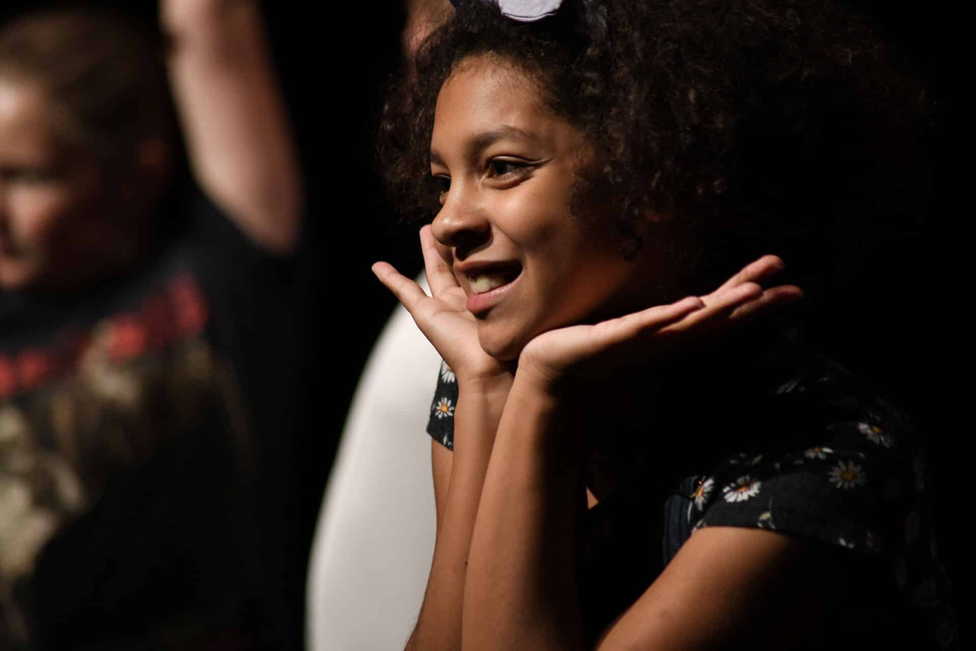 young student at a Stage Theatre Company class